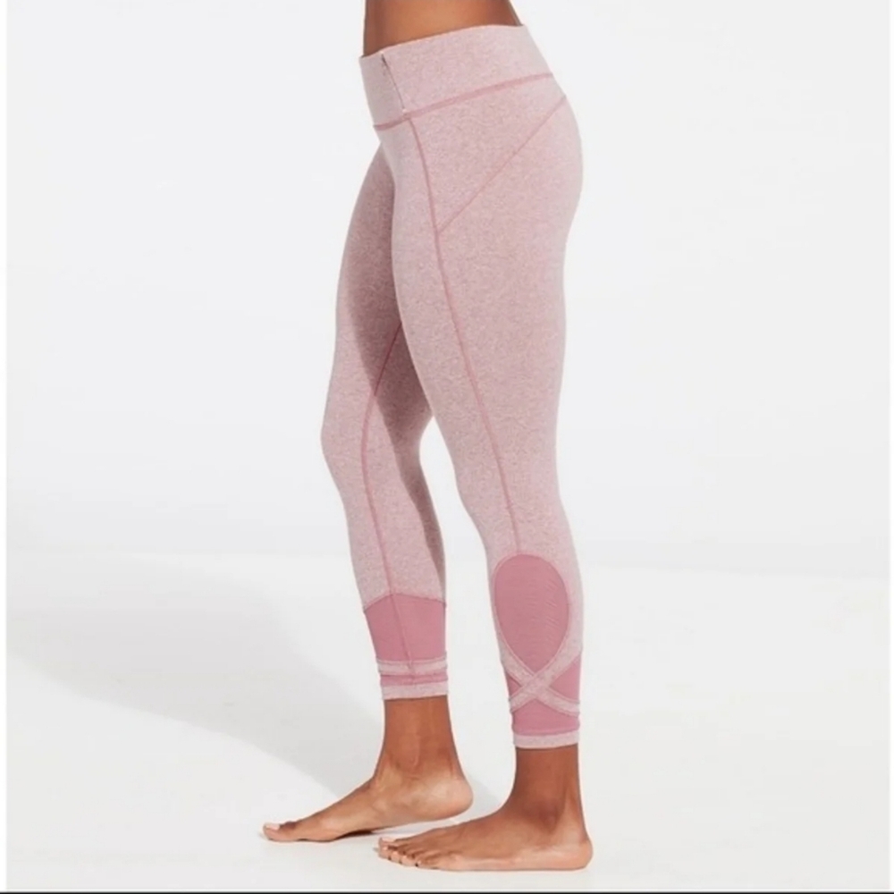 Calla Dusty Pink Rose Heather Essential Wrap Workout Leggings S